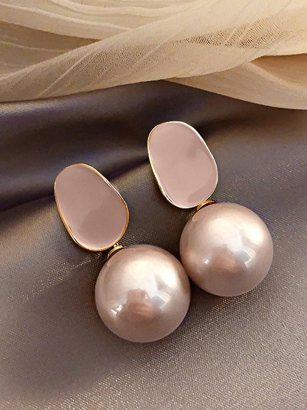 Solid Color Eardrop Ear-Ring Earrings Accessories Product Image