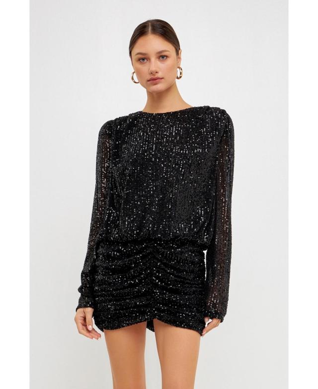 Womens Ruched Sequin Mini Dress, Created for Macys Product Image