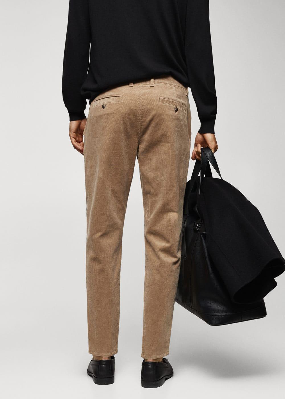 MANGO MAN - Corduroy slim-fit pants with drawstring beigeMen Product Image