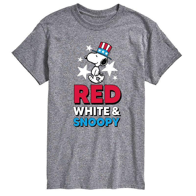 Mens Peanuts Red White Snoopy Tee Med Grey Product Image