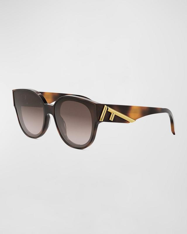 FENDI Womens FENDI First 63mm Havana Round Sunglasses Product Image