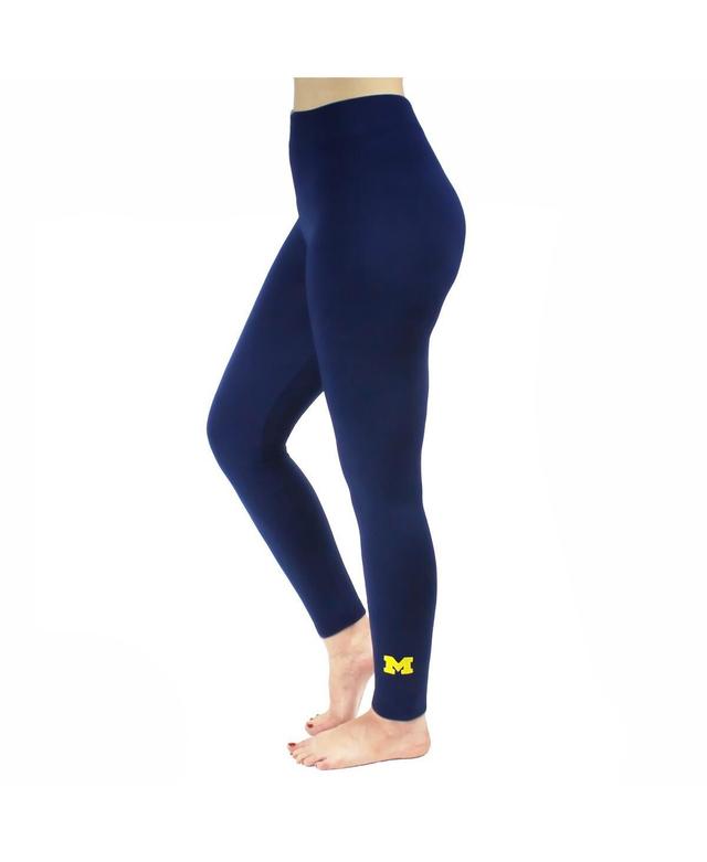 Womens Navy Michigan Wolverines Fleece Leggings Product Image