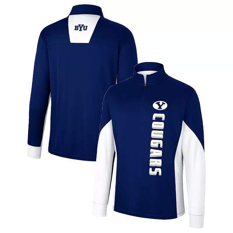 Mens Colosseum West Virginia Mountaineers Bart Quarter-Zip Windshirt Blue Product Image