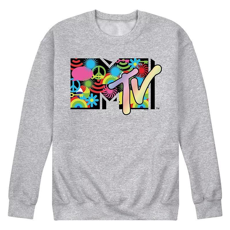 Mens MTV Icon Collage Logo Fleece Sweatshirt Product Image