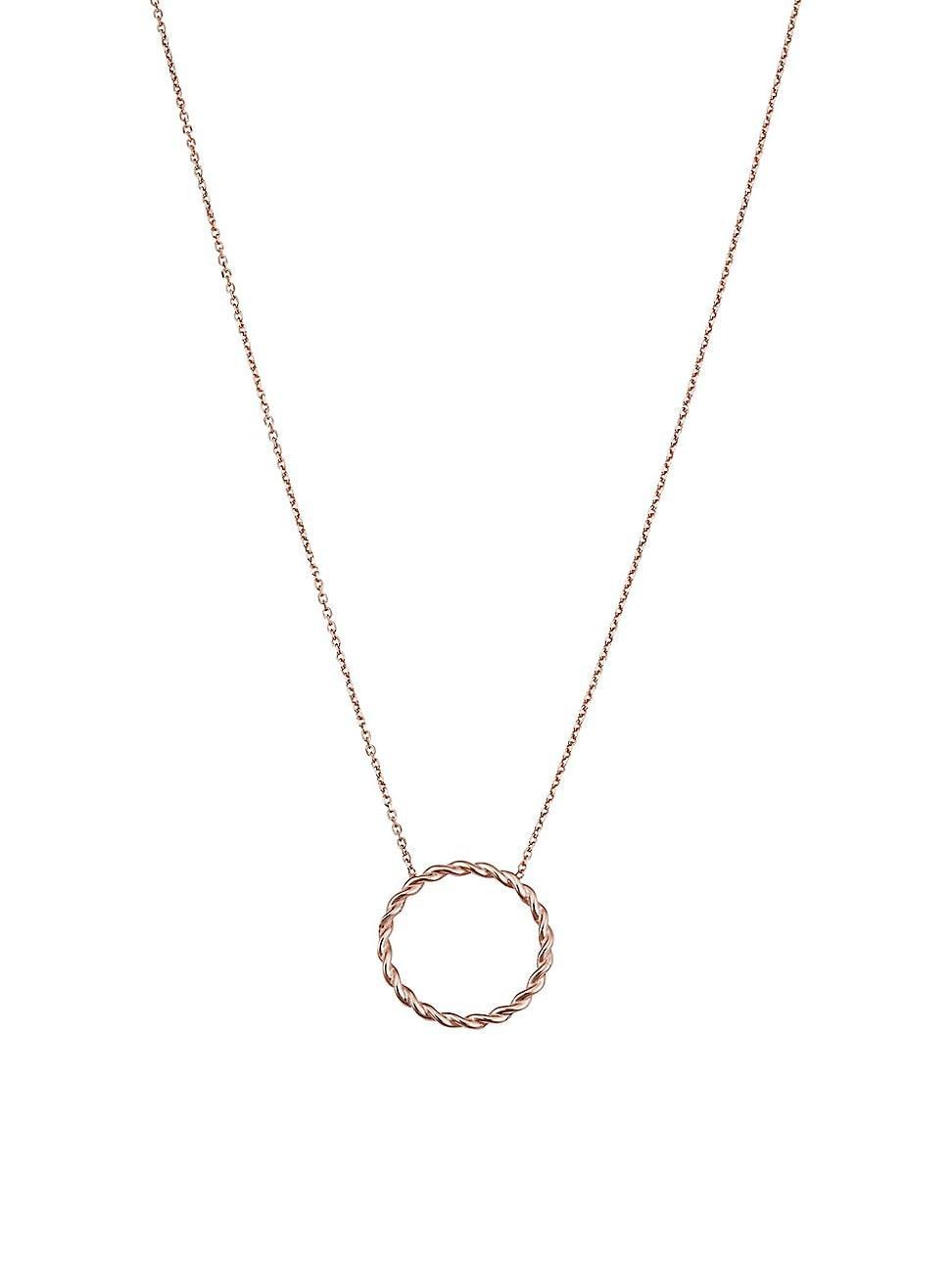 Womens 14K Rose Solid Gold Caesar Pendant Necklace Product Image