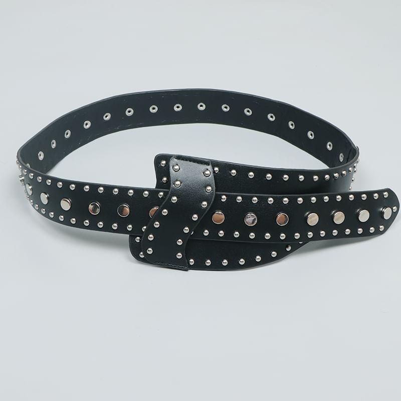 Studded Faux Leather Waist Belt Product Image