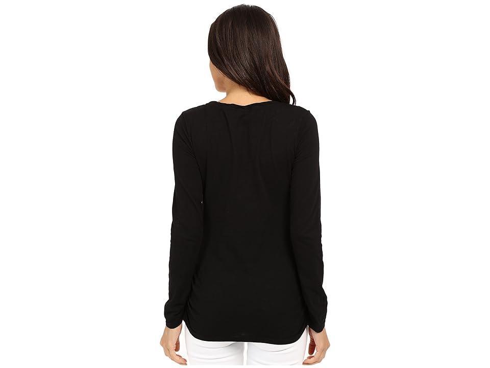 Mod-o-doc Slub Jersey Long Sleeve Twisted Scoop Neck Tee Women's Long Sleeve Pullover Product Image