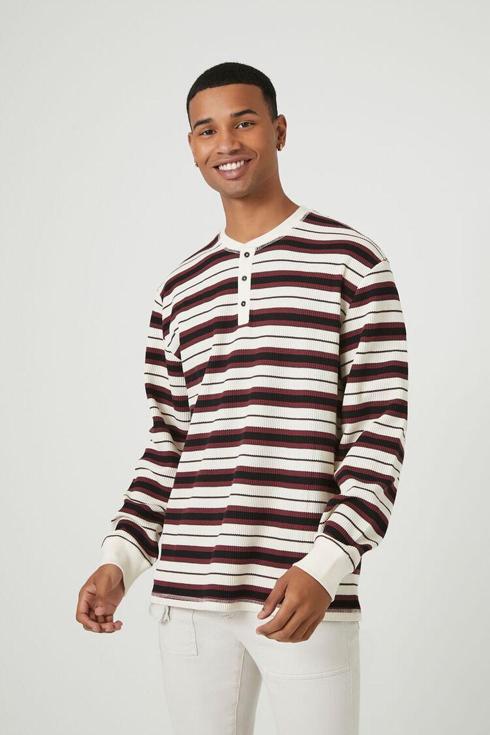 Yarn-Dyed Striped Henley Tee | Forever 21 product image