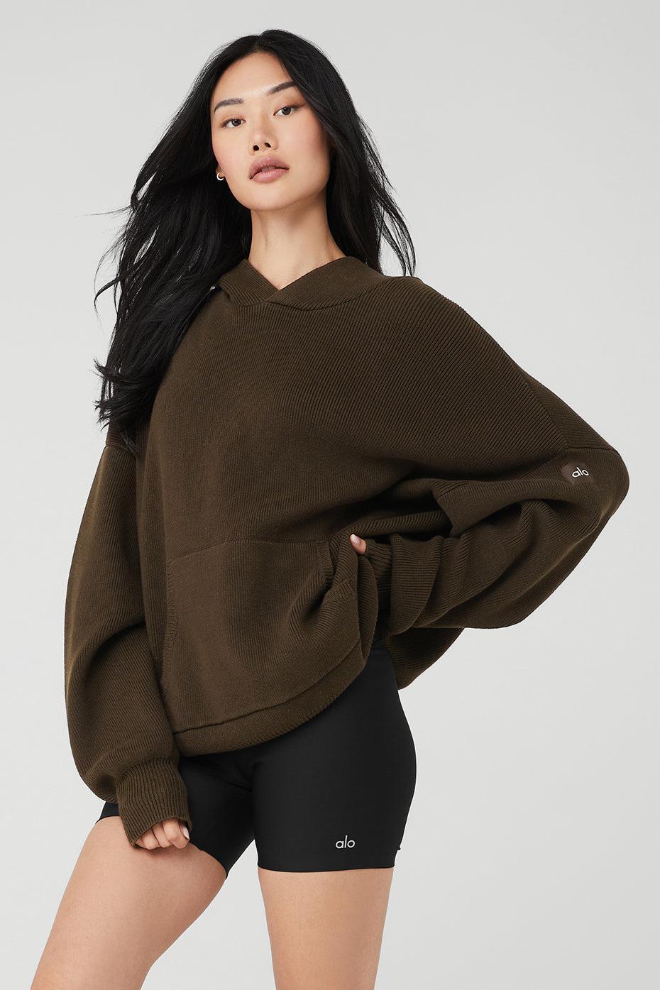 Scholar Hooded Sweater - Espresso Female Product Image