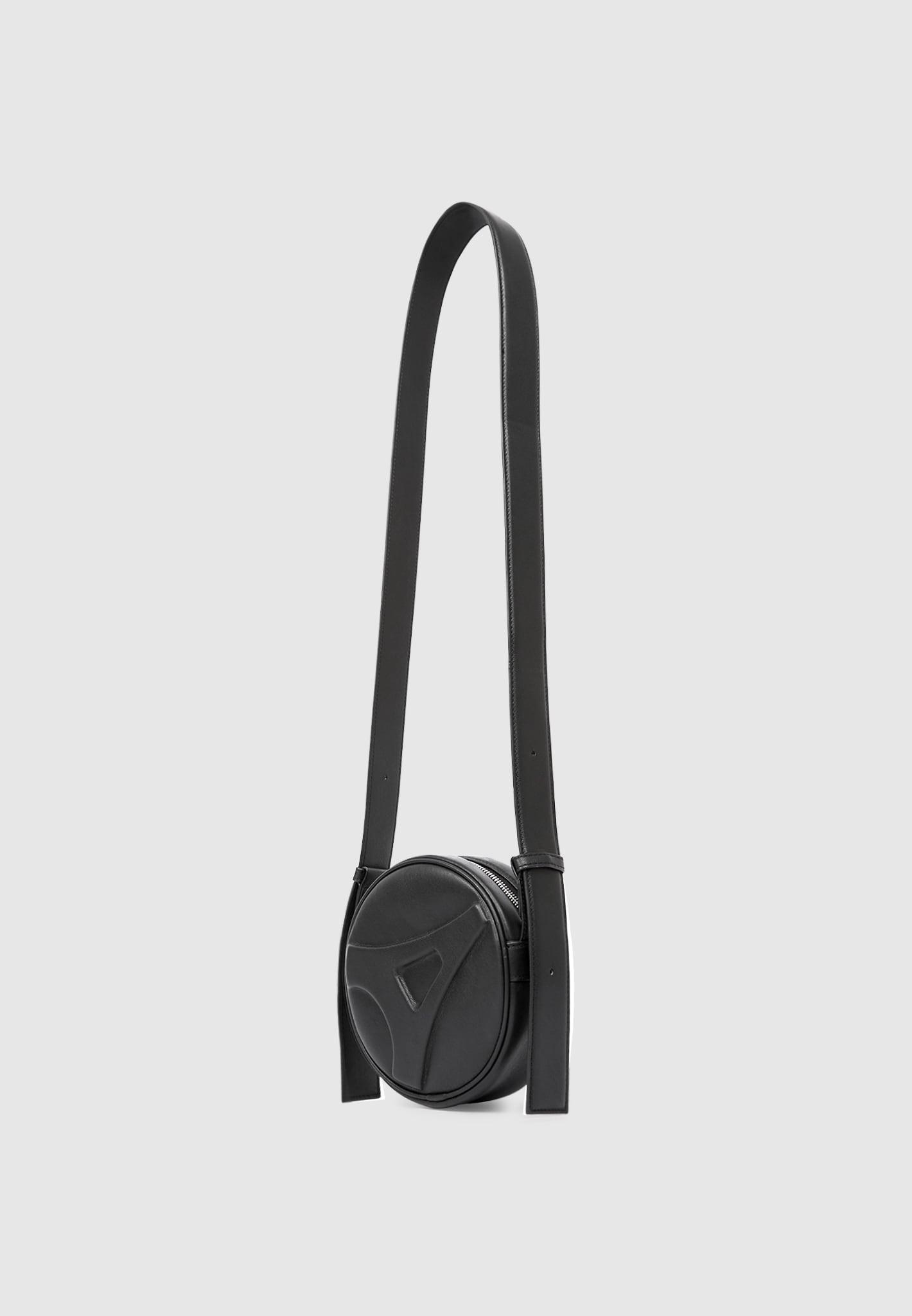 Leather Embossed Eiffel Round Bag - Black Female Product Image