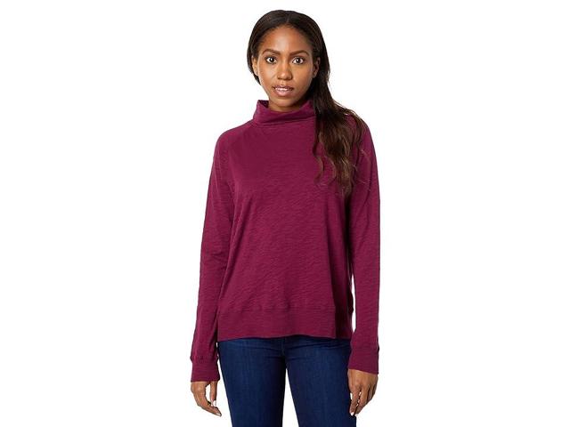 Mod-o-doc Slub Jersey Long Sleeve Crisscross Back Turtleneck (Ultraviolet) Women's Clothing Product Image