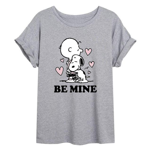 Juniors Peanuts Be Mine Hug Flowy Tee, Girls Product Image