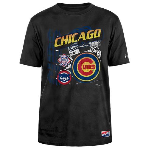 New Era Mens New Era Cubs Fitted Short Sleeve T-Shirt - Mens Black/Black Product Image