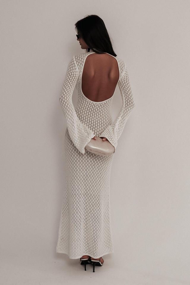 Julia Crochet Open Back Maxi Dress - White Product Image