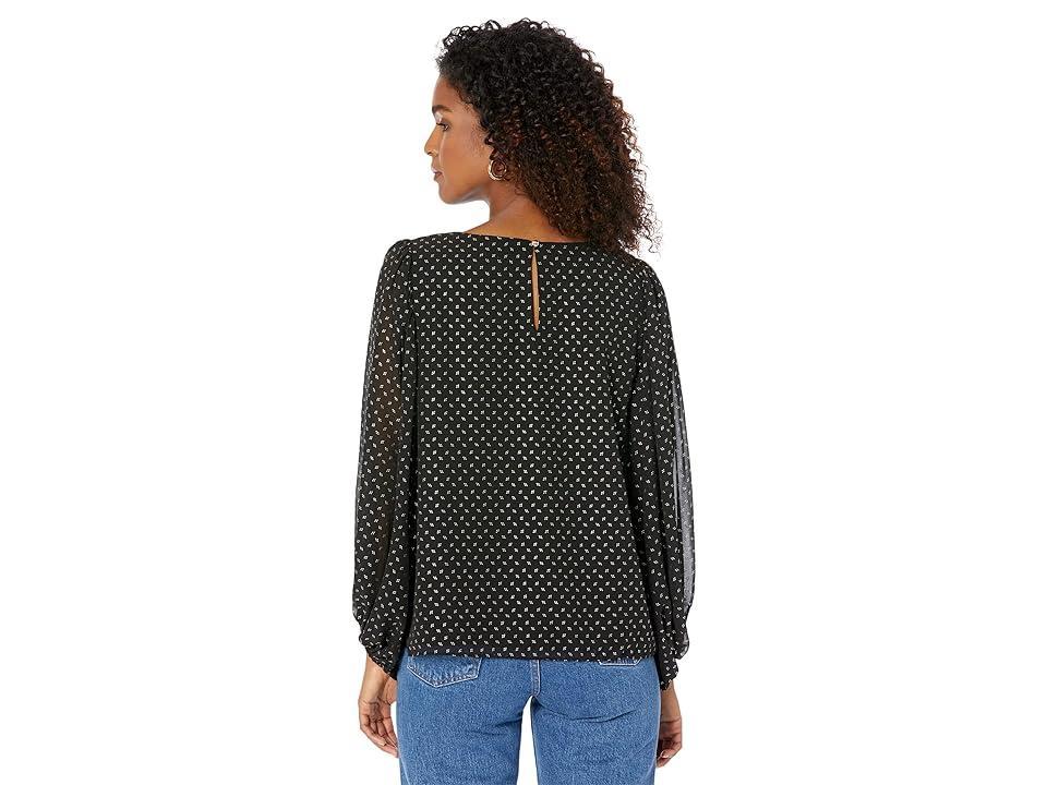 Vince Camuto Crew Neck Balloon Sleeve Blouse (Rich ) Women's Clothing Product Image