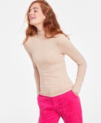 Women's Ribbed Mock Neck Long-Sleeve Top, Created for Macy's Product Image