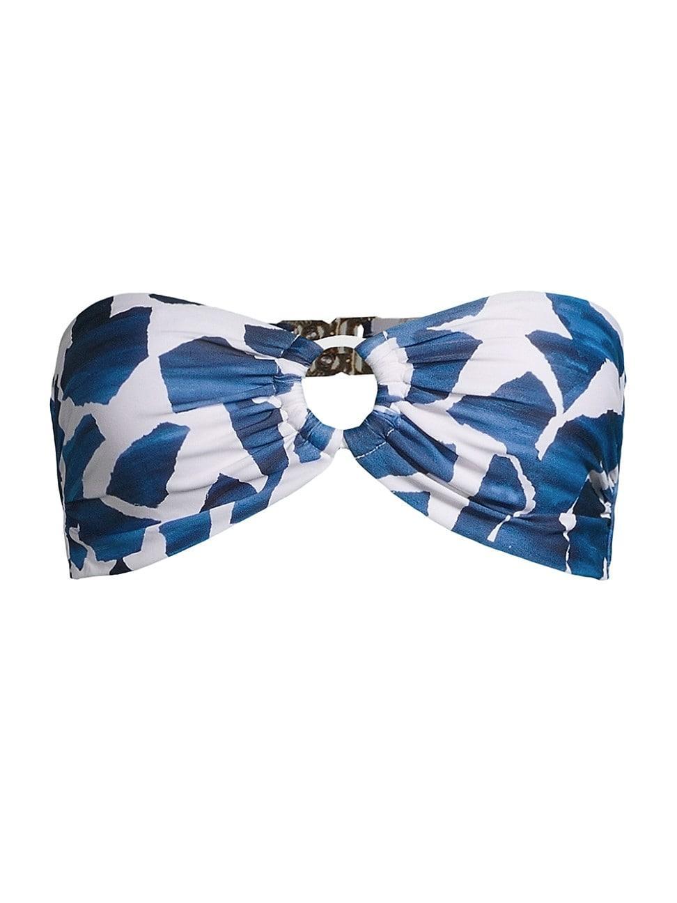 Womens Ocean Puzzle Bandeau Bikini Top Product Image