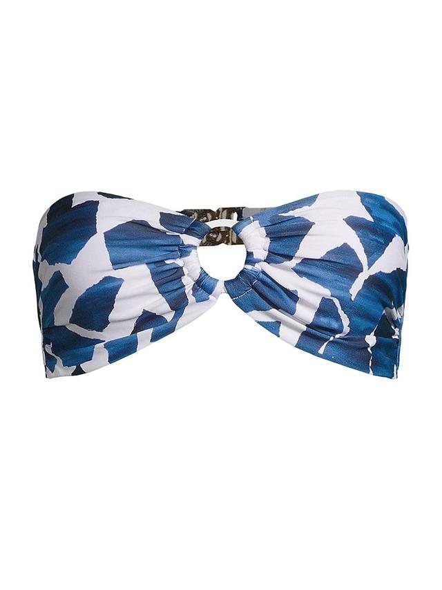 Womens Ocean Puzzle Bandeau Bikini Top Product Image