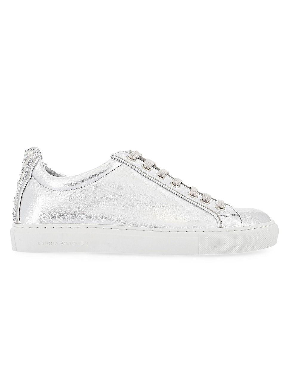 Womens Butterfly Metallic Leather Low-Top Sneakers Product Image