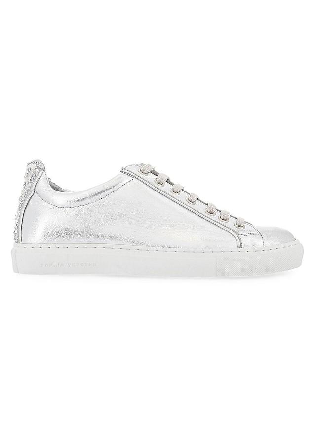 Womens Butterfly Metallic Leather Low-Top Sneakers Product Image