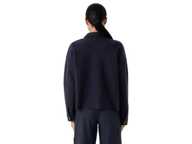 Eileen Fisher Boxy Spread Collar Boiled Wool Jacket Product Image