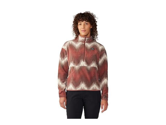 Mountain Hardwear Novelty Microchill Pullover (Clay Earth Zigzag Print) Women's Clothing Product Image