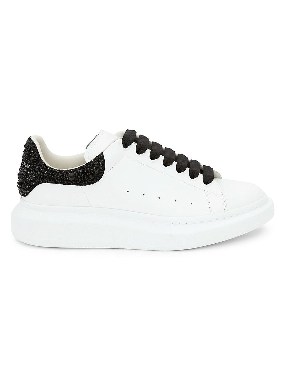 Mens Strass Heel Platform Leather Sneakers Product Image