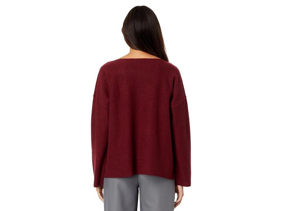 Eileen Fisher Bateau Neck Boiled Wool Sweater Product Image