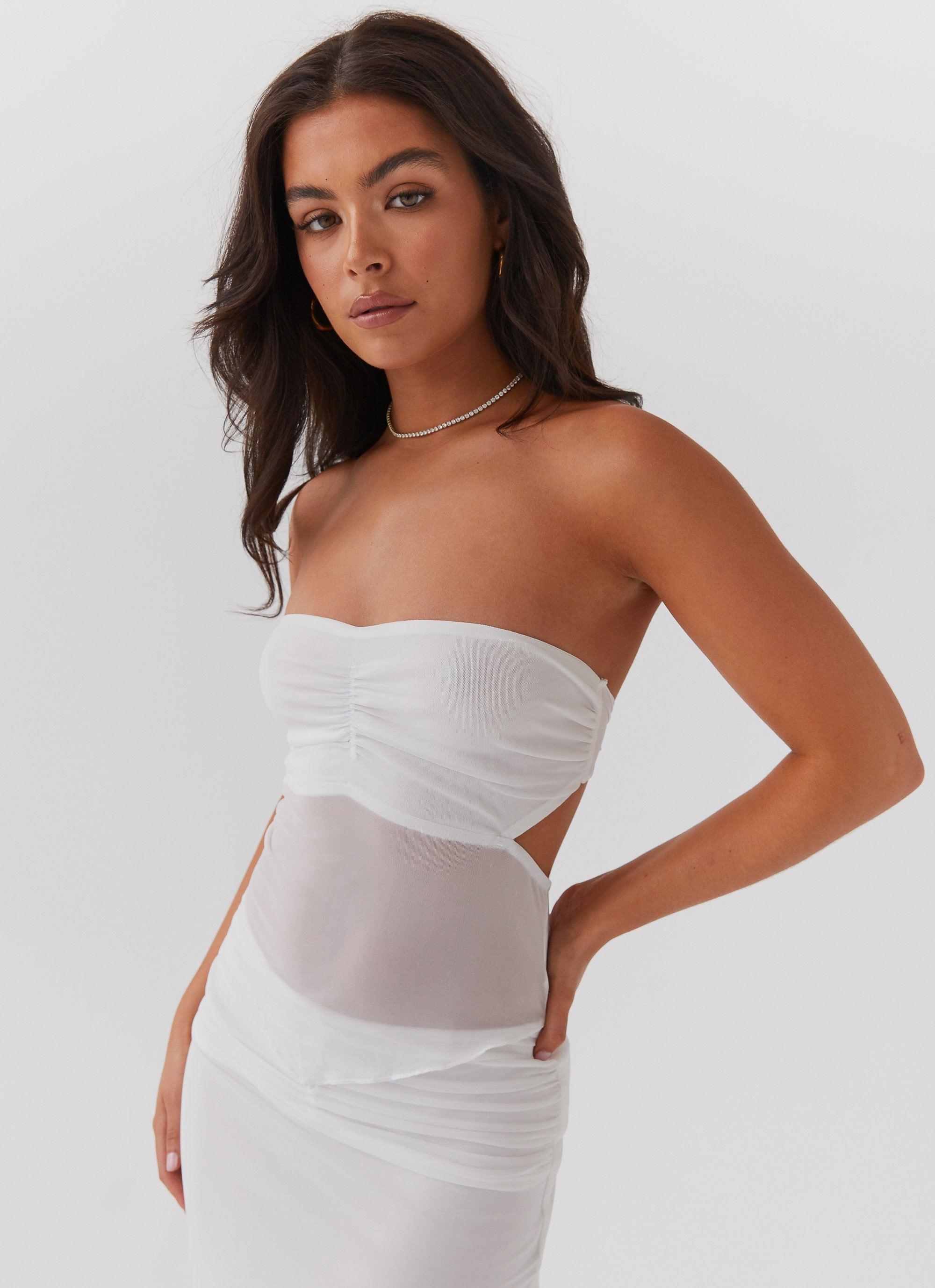 Look At Me Strapless Top - White Product Image