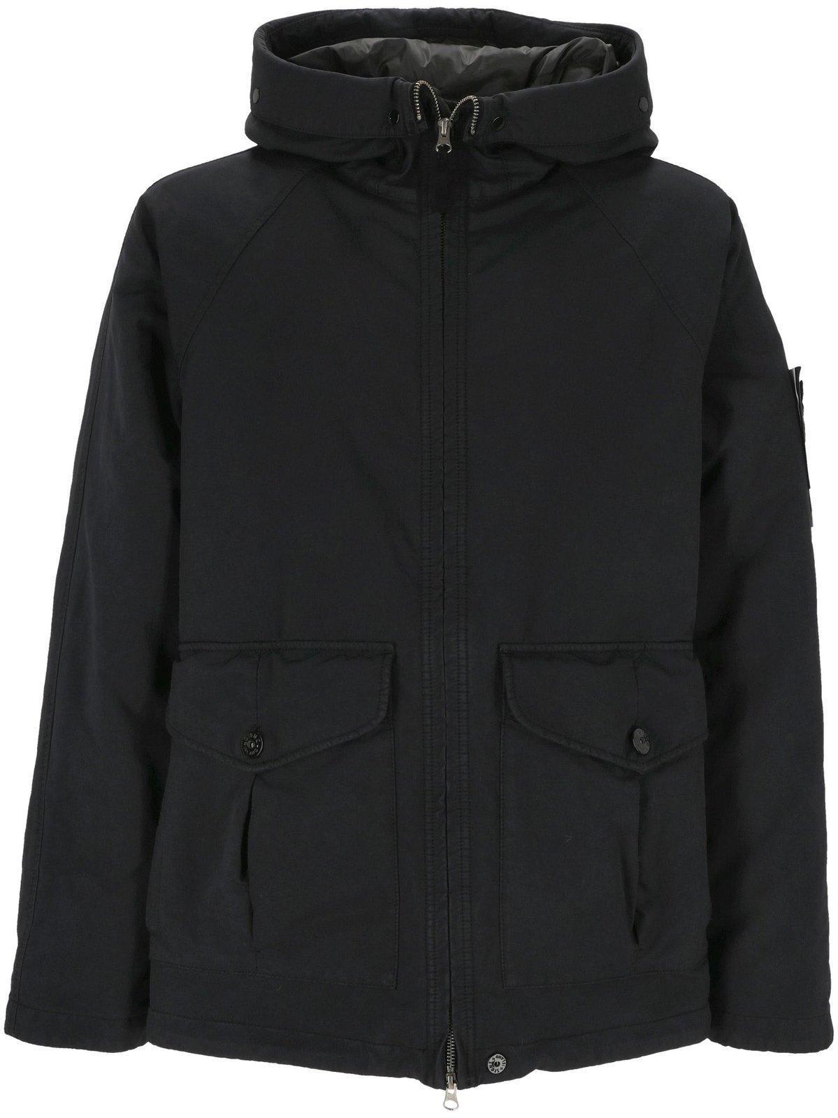 STONE ISLAND Primaloft-tc Hooded Down Jacket In Black Product Image