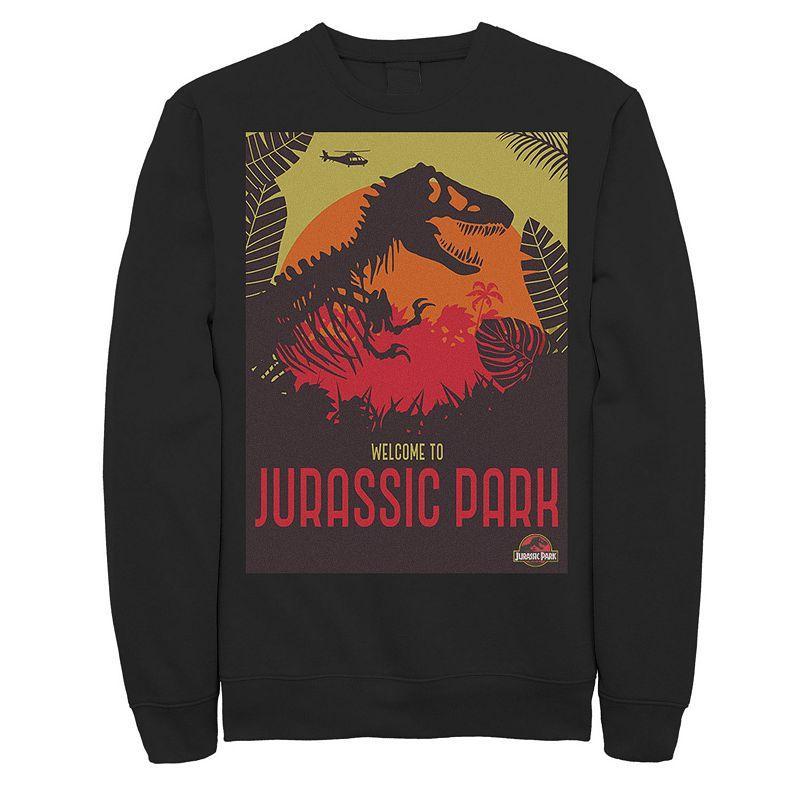 Mens Jurassic Park Welcome T-Rex Sunset Sweatshirt Product Image