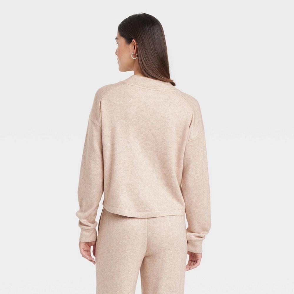 Women's Leisure Studio Knit Sweatshirt - Universal Thread™ Oatmeal XS Product Image