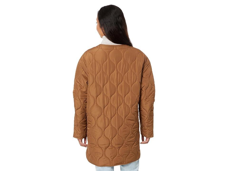 Lucky Brand Reversible Shine Quilted Liner Jacket (Cognac) Women's Vest Product Image