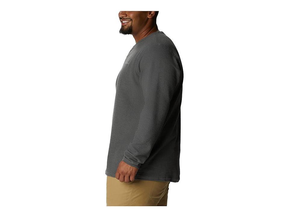 Columbia Big Tall Pine Peak Waffle Long Sleeve Henley (City Grey Heather) Men's Clothing Product Image