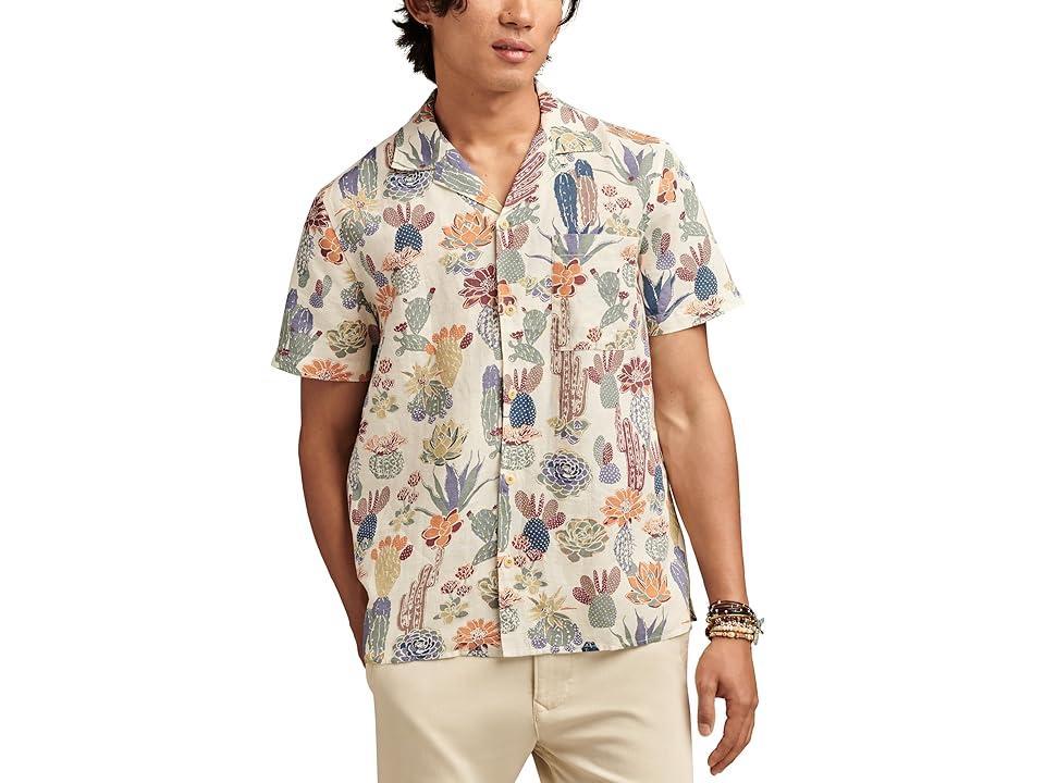 Lucky Brand Floral Print Short Sleeve Camp Collar Print) Men's Clothing Product Image