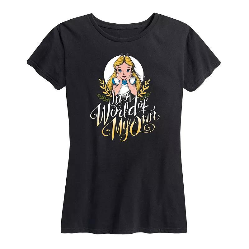 Disneys Alice in Wonderland Womens In A World Of My Own Graphic Tee, Girls Product Image