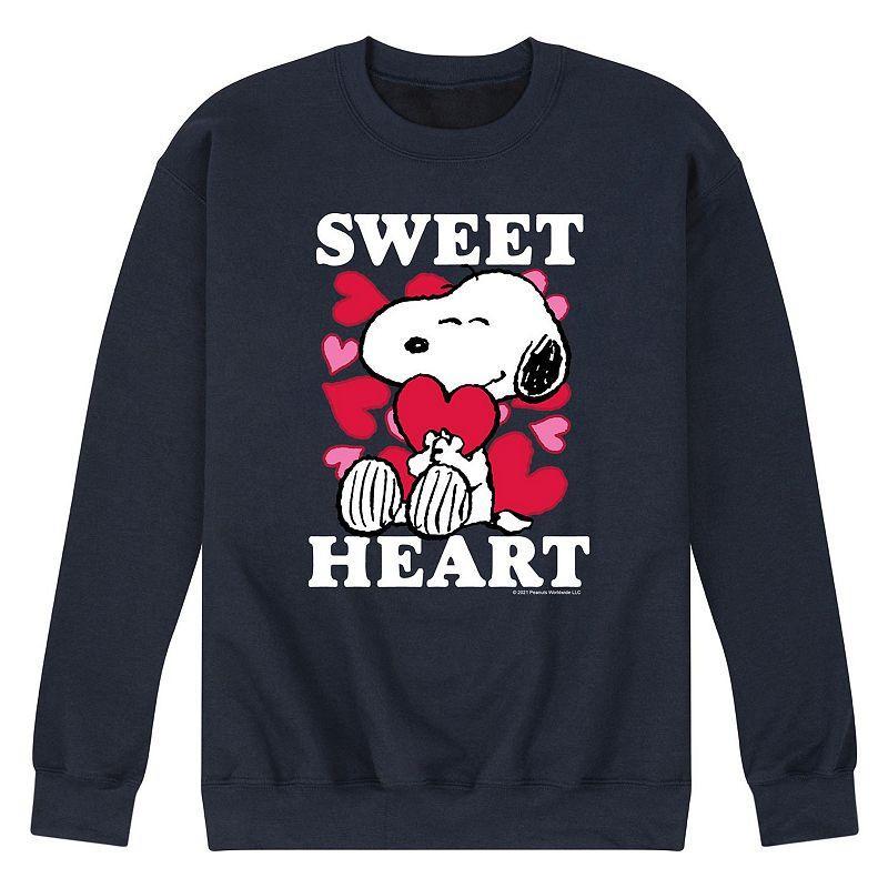 Mens Peanuts Sweetheart Fleece Sweatshirt Med Grey Product Image