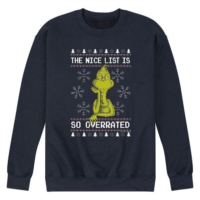 Mens Dr. Suess The Grinch Oveerrated Sweatshirt Blue Product Image