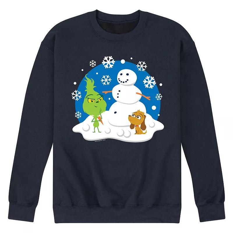 Mens Dr. Seuss The Grinch Building Snowman Fleece Sweatshirt Product Image