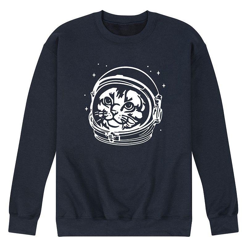 Mens Cat Astronaut Sweatshirt Blue Product Image