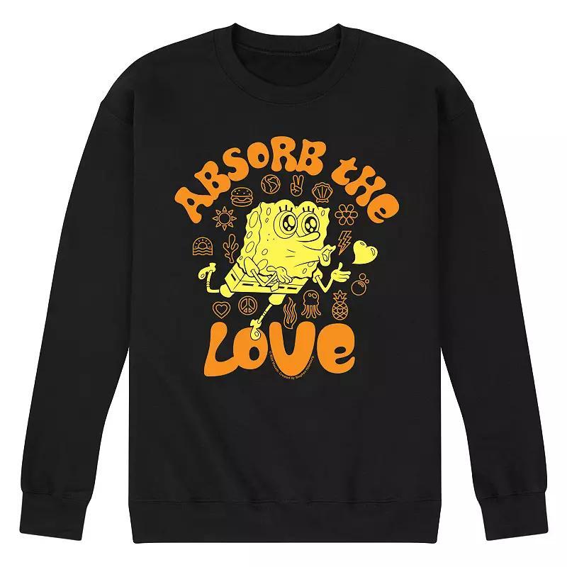 Mens SpongeBob SquarePants Absorb The Love Fleece Sweatshirt Blue Product Image