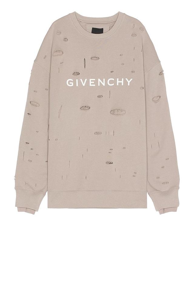 Givenchy Oversized Hole Sweater in Taupe - Nude. Size L (also in S, XL/1X). Product Image