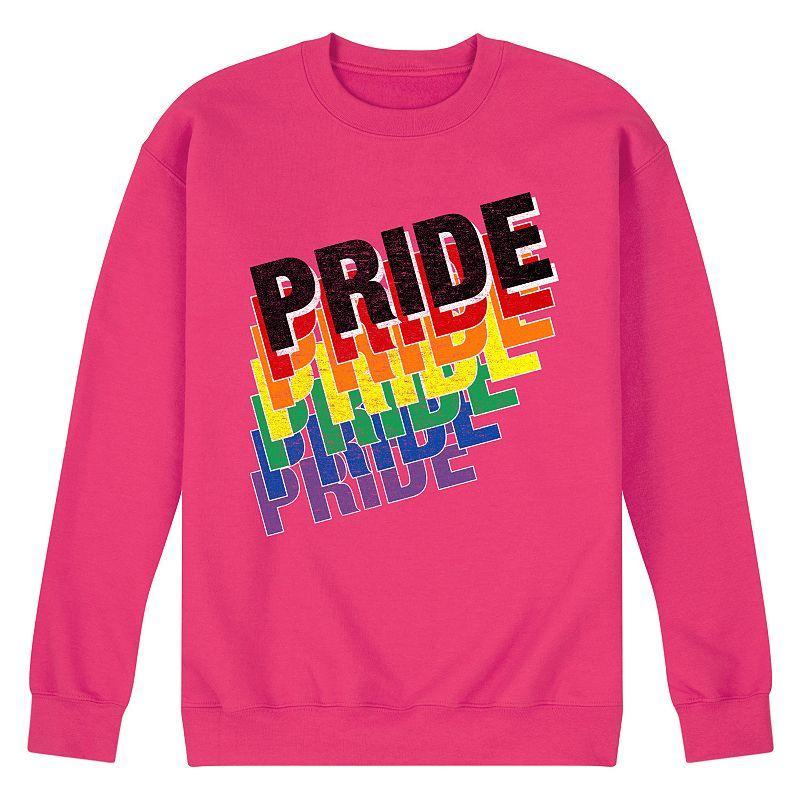 Mens Pride Repeated Fleece Sweatshirt Med Grey Product Image