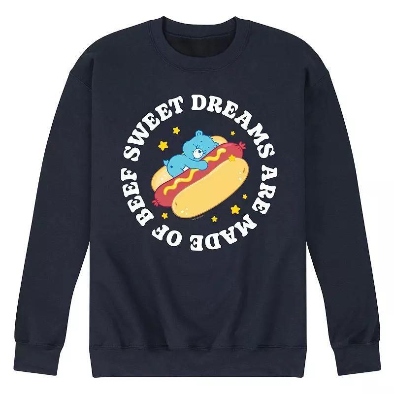 Mens Care Bears Sweet Dreams Made Of Beef Fleece Sweatshirt Blue Product Image