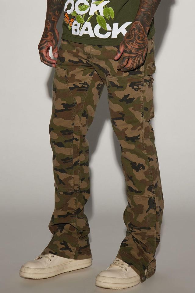 Easy Camo Slim Carpenter Flare Pants - Camouflage Product Image