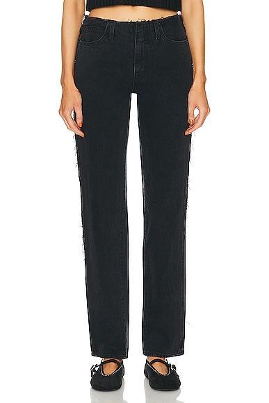 SLVRLAKE Sophie Long Straight Leg in Shadow Ridge - Black. Size 29 (also in 30). Product Image