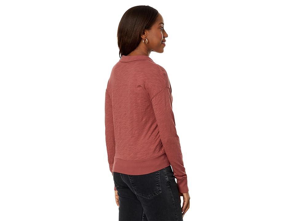 bobi Los Angeles Collar Long Sleeve Rib Hem Tee (Rustic) Women's Clothing Product Image