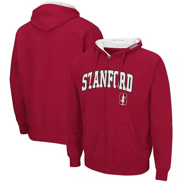 Mens Colosseum Maroon Mississippi State Bulldogs Arch & Logo 3.0 Full-Zip Hoodie Product Image