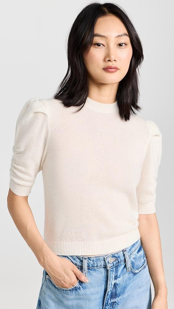 FRAME Ruched Sleeve Cashmere Sweater | Shopbop Product Image