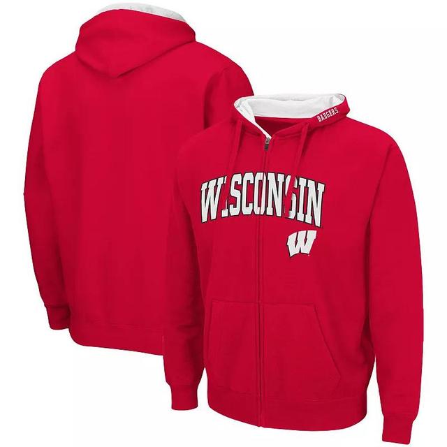 Mens Colosseum Wisconsin Badgers Arch & Logo 3.0 Full-Zip Hoodie Product Image